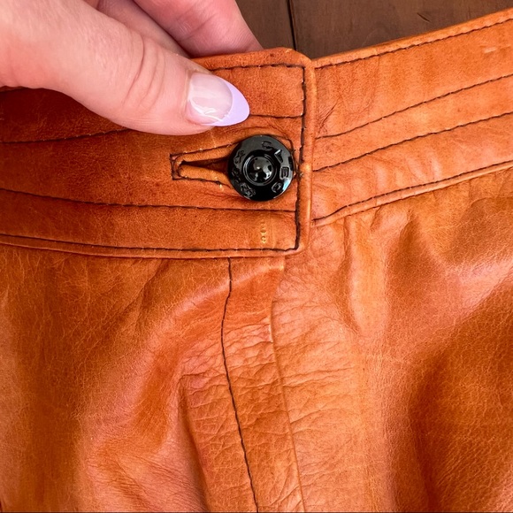 Vintage leather skirt, High waisted leather skirt - Picture 13 of 14